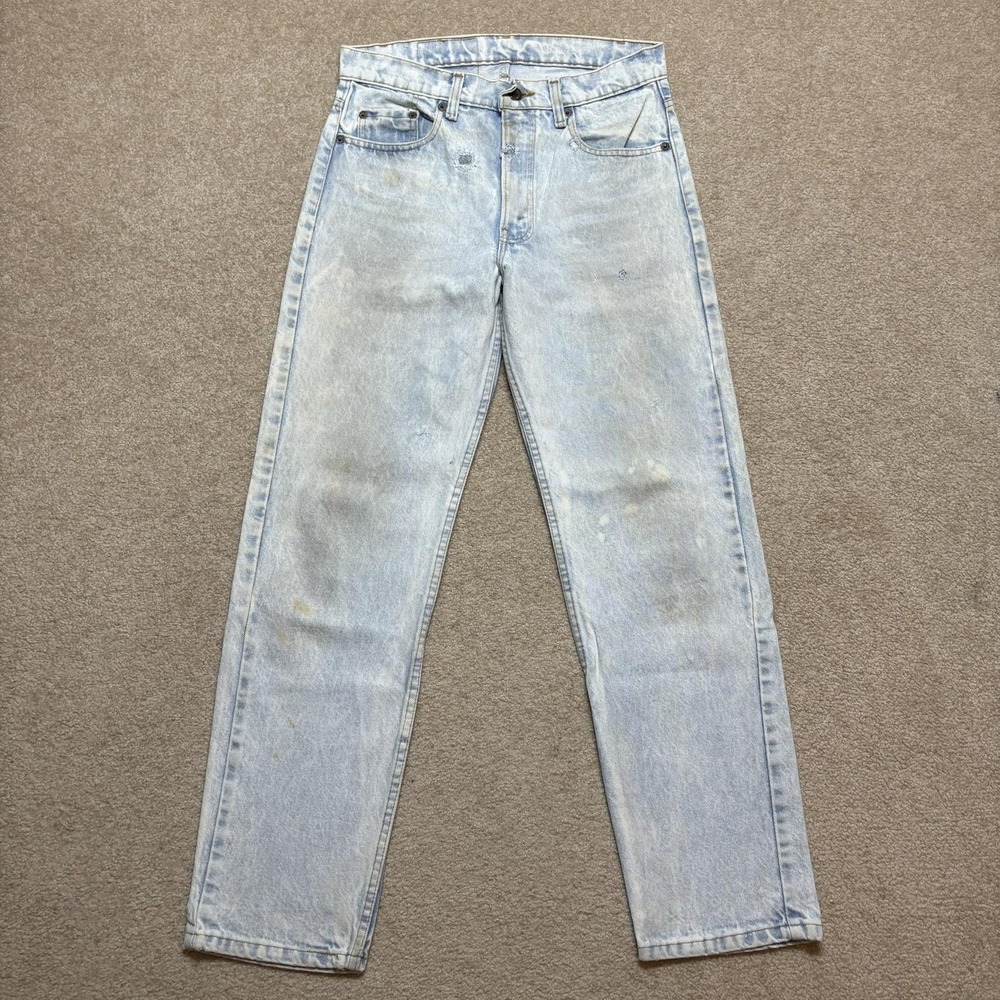 Vtg Levis 505 Jeans SZ 30x30 Light Wash Straight Denim Distressed Grunge USA 80s